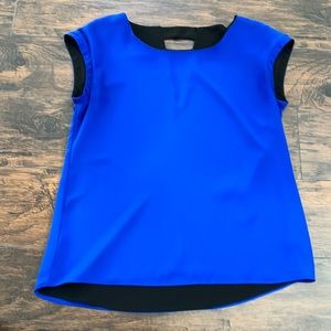 Express blue and black reversible blouse